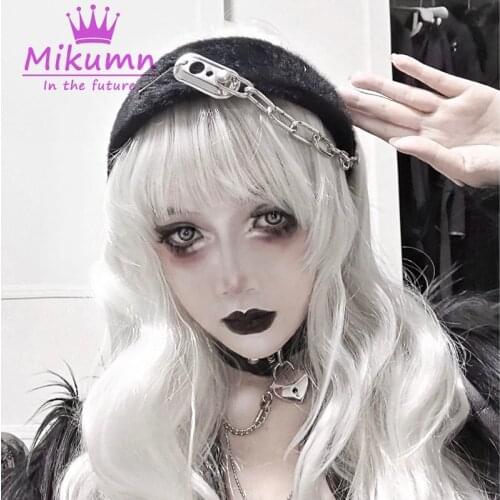 Gothic Punk Vintage Metal Chain Black Headband Harajuku Streetwear Women Hairbands Hair Accessories