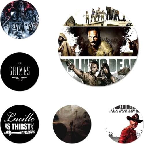 58mm The Walking Dead TWD Icons Pins Badge Decoration Brooches Metal Badges For Backpack Decoration