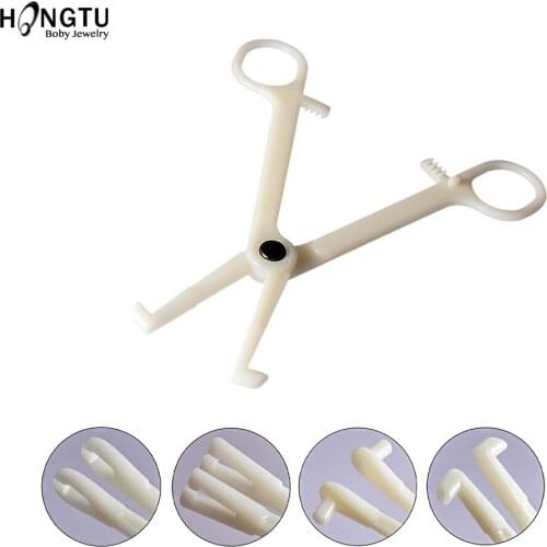 1PC Acrylic Disposable Piercing Kit Plier Nose Ear Lip Piercings Plastic Clamp Body Navel Tongue Eyebrow Piercing Forcep Tool