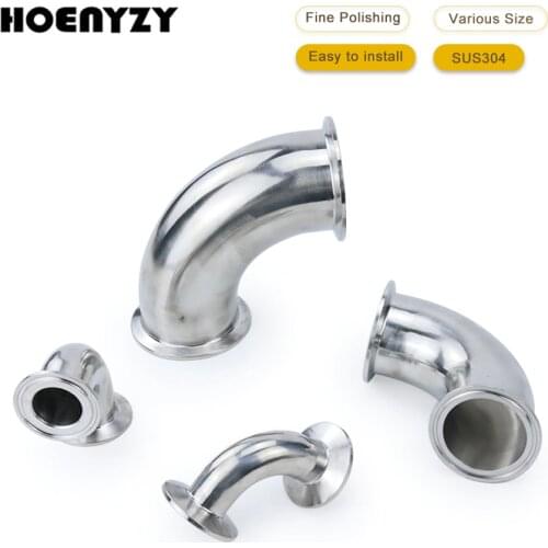 1Pc/2Pcs 19/25/32/38/51/63mm Pipe OD Sanitary Tri Clamp Feerule OD 2" Stainless Steel 304 90 Degree Elbow Pipe Fitting Homebrew