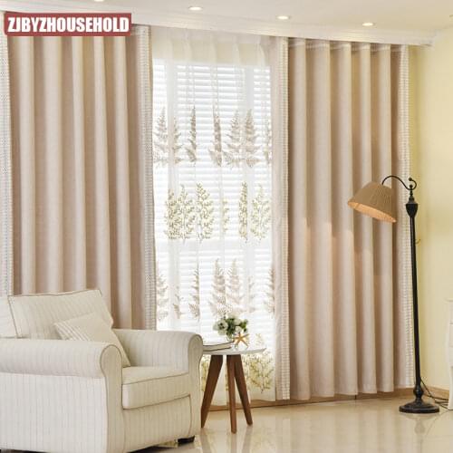 2021 New Style Curtain Fabrics Custom Living Room Bedroom Study Imitation Chenille Embroidered Blackout Curtains