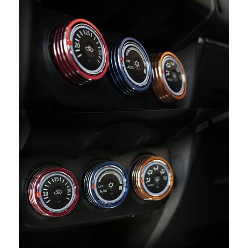 3 pcs for Mitsubishi ASX / Outlander Sport / RVR car AC panel switch knob ring cover ABS plastic auto parts