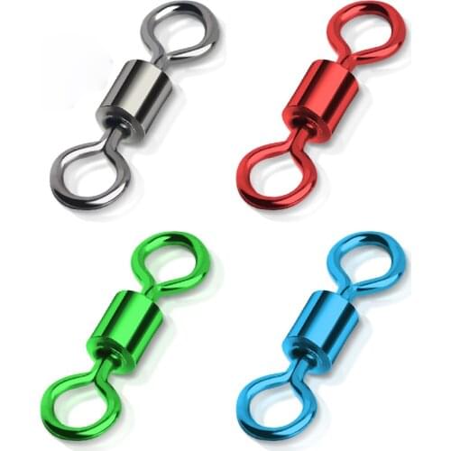 40pcs 5colors Fishing Barrel Bearing Rolling Swivel Solid Ring LB Lures Connector 3 Size Fishing Tackle Accessories Fish Tool