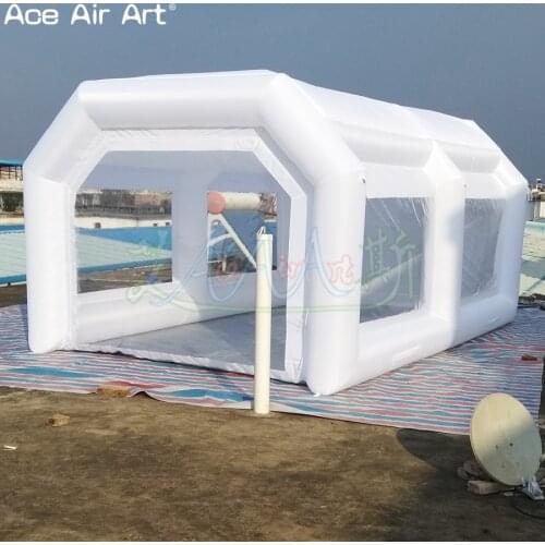 5m L Portable and mini car paiting inflatable spray booth,garage working tunnel canopy with free blower for sale