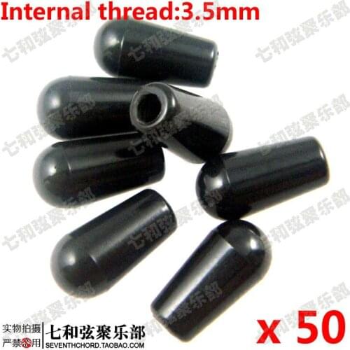 50 Pcs Black Internal thread 3.5mm Plastic 3 way Toggle Switches Knobs Tip Knob Cap for Electric Guitar