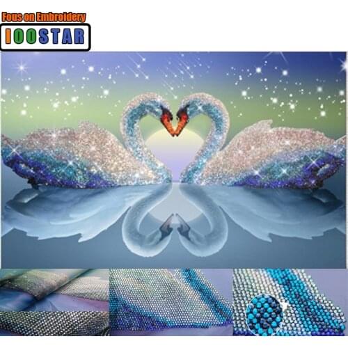 5d diy mosaic art needlework diamond painting swan rhinestone cross stitch animal wedding crystal diamond swans embroidery