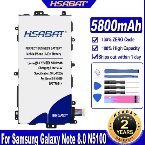 HSABAT SP3770E1H 5500mAh Battery for Samsung Galaxy Note 8.0 N5100 N5120 N5110 GT-N5100 GT-N5110 Batteries