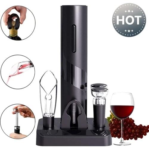 Automatic Bottle Opener Electric Wine Bottle Opener Corkscrew Foil Cutter Set Red Wine Openers Jar Opener Kitchen Accessories