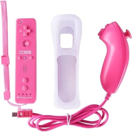 2018 new 2 in 1 Wireless GamePad Remote Controller built in Motion Plus + Nunchuck For Nintendo Wii Controller Joystick