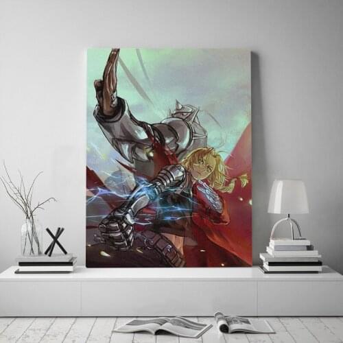 Full Metal Alchemist anime Framed Wooden Frame Canvas poster Painting wall Art decor Living room Study Home Decoration Prints
