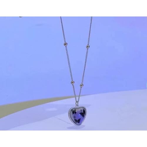 Butterfly Pendant Clavicle Chain For Women Крошечное Cердечко Oжерелье Personality Love Heart Long Jewelry French Romantic Style