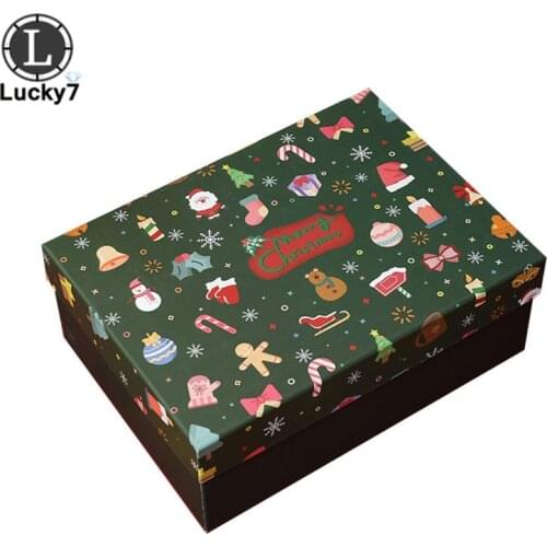 Heaven &Earth Cover Christmas Gift Box Santa Christmas Eve Apple Box Rectangular Gift Box For Surprise on Wedding Birthday Party