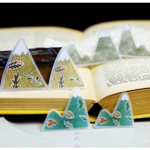 Chzimade 30Pcs/lot Small Mountain Paper 7x5cm Vellum Paper Sticker For Diy Scrapbooking Happy Planner Journaling Project Making