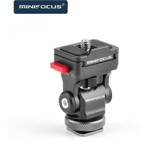 Mini Hot Cold Shoe Stand Monitor Mount Holder 180° Upper Rotation 360° for DSLR Field Monitor Mini Quick Release Plate Bracket