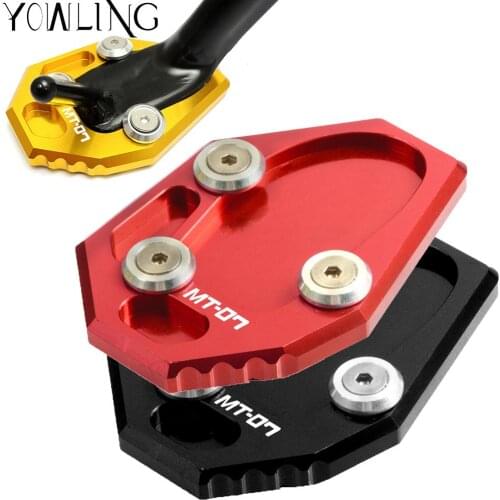 For Yamaha MT07 MT-07 FZ-07 FZ07 2014 2015 2016 Motorcycle Stands Kickstand Foot Side Kick Stand Extension Pad Support Plate