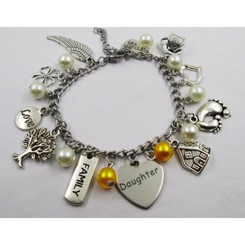 DAUGHTER family theme home love high quality stainless steel chain christmas present family gift family faith