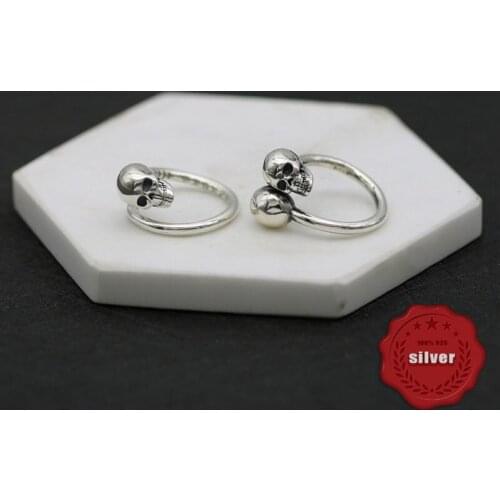 A100 S925 sterling silver ring jewelry personality trend simple skull letter fashion popular hip-hop style gift for lover