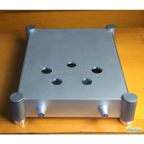 Tube Amplifier Casing for 300B WHFT-A300B Whole Aluminum W342 H84 D430 Been Cut Holes Blasting Silver Chasis Audio HIFI DIY