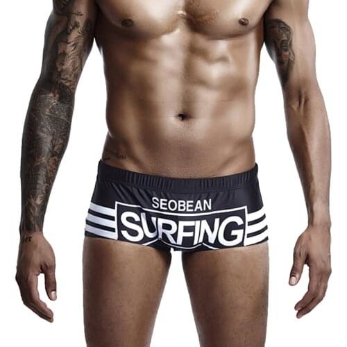 Sexy Men Swimming Trunks Striped Swimsuits Mens Quick Dry Board Surfing Swimwear Surf Bathing Suit Shorts Gay zwembroek M-XXL