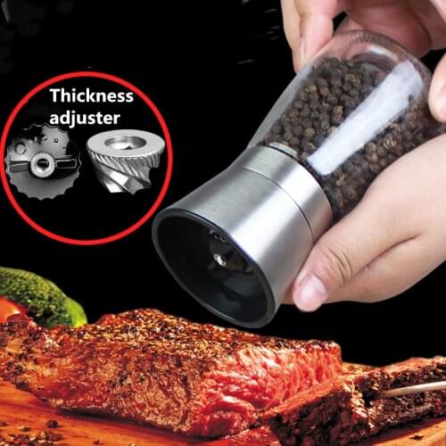 Pepper Grinder 2 in 1 Stainless Steel Manual Salt and Pepper Mill Grinder Spice Shakers Kitchen Tools Accessories for Cooking