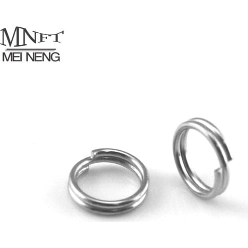MNFT 100PCS Double Loop Split Rings Fishing Lure Stainless Steel Round Connectors Quick change O rig 12-3.5