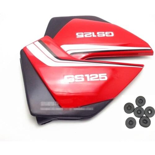 Motorcycle GS125 fender edge fuel tank side cover panel for Suzuki 125cc GS 125 fairing spare parts (ABS) red color