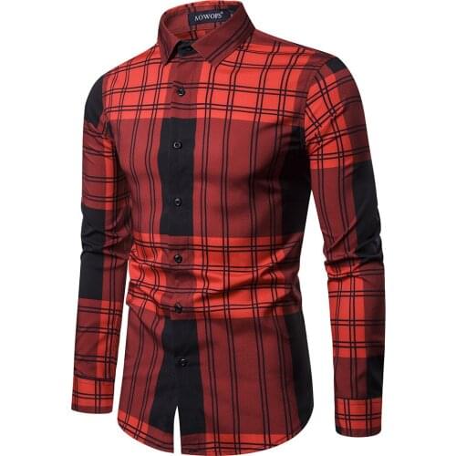 Mens Shirt Spring New Slim Edition 2020 New Printing Casual Mens Social Shirt Long Sleeve Nightclub Party Shirt European Size