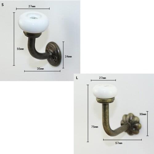 Wall Door Alloy Screw Hooks With Ceramic Home Hat Coat Clothes Towel Hangers,Bathroom Accessories Hooks,Furniture Hardware,1PC