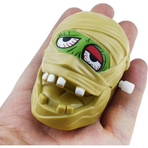 Novelty Wind Up Crawling Zombie Head Mini Prank Hallowee Skull for Adults Kids Party Practical Joke Toy