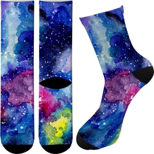 New 3d Printed Starry Space Men Comfortable Funny Long Knee High Eiffel Tower Crew Socks Iceberg Kawaii Soccer Cycling Socks