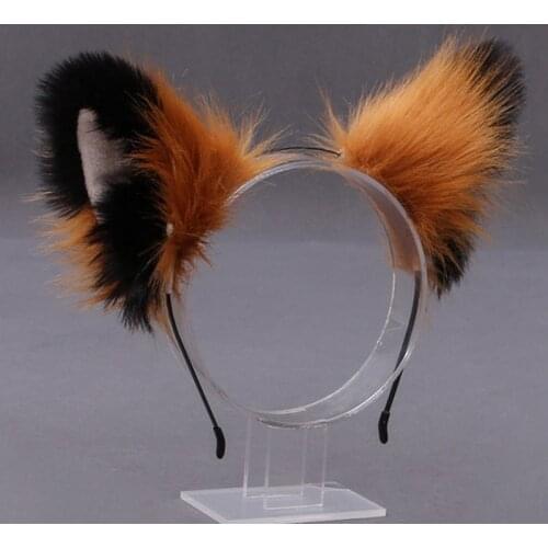 Cosplay Cute Cat Fox Fur Ear Hair Hoops Anime Lolita Hairband Fur Headbands Clip Women Girl Hair Accessories Ear Hair Band
