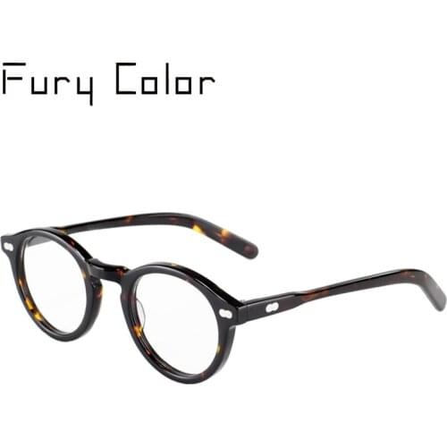 Retro Small round Acetate frame optical eyeglasses frame clear lens glasses frame women men myopia spectacles prescription