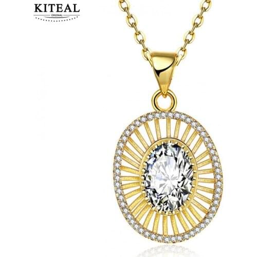 Best Gift yellow Gold color women necklace egg stone collares 2017 women jewelry