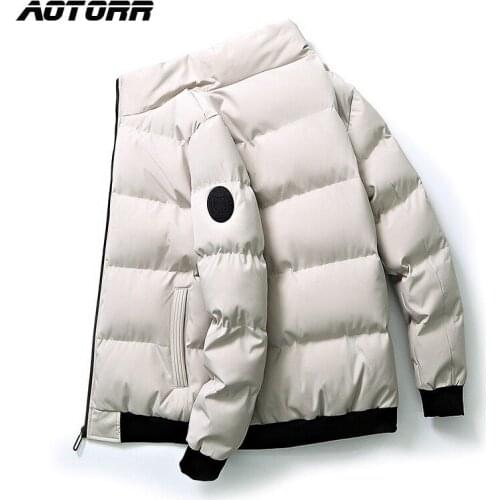 Winter Jacket Casual Men Parkas Thicken Warm Coat Mens Stand Collar Jackets Solid Color Parka Coat Male Slim Fit New Streetwear