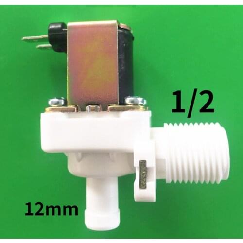 Plastic solenoid valve water inlet quarter thread water outlet 12mm hose vertical normally closed pressure solenoid valve