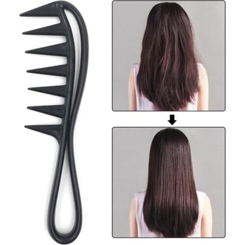 Handle Grip Large Tooth Detangling Curly Hair Comb Back Head Styling Beard Oil Comb Men Hairdressing Wide Tooth Comb