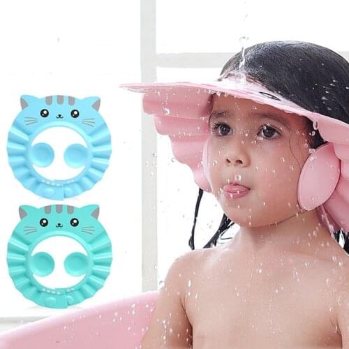 Baby Shower Cap Adjustable Hair Wash Hat for Newborn Infant Ear Protection Safe Children Kids Shampoo Shield Bath Head Cover