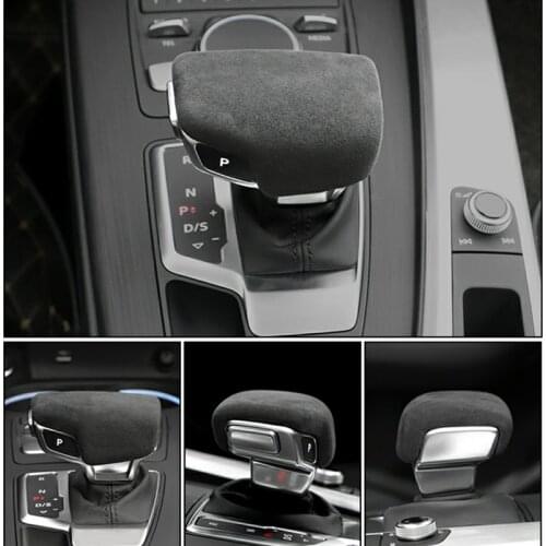 For Audi A4 A5 A6 A7 Q5 Q7 B9 8W 8W6 C8 4K 4K8 8R 4M 2018-2021 Alcant-a Luxury Short Plush Shift Knob Stick Cover Accessories