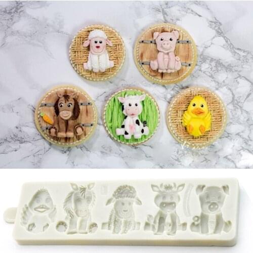 Farm Animals Mould Silicone Mold Fondant Cake Decorating Tool Gumpaste Sugarcraft Chocolate Forms Bakeware Tools