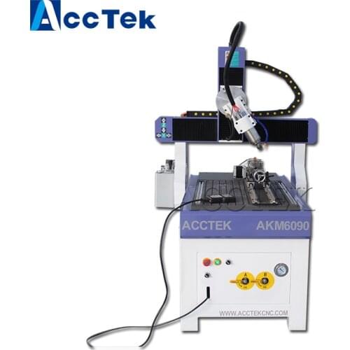 AccTek cheap price wood engraving cnc router 6090 mini 4 axis cnc router machine