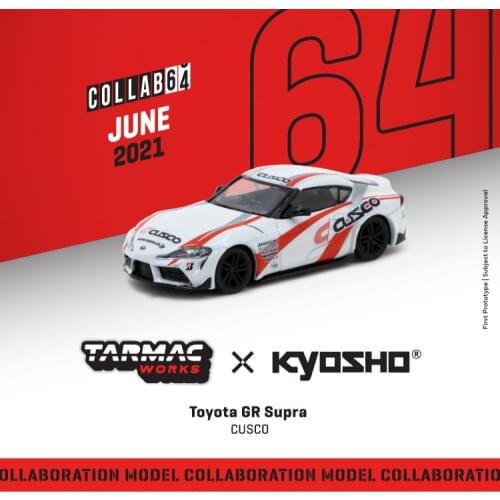 Kyosho x Tarmac Works 1:64 Toyota GR Supra TEST CAR Car