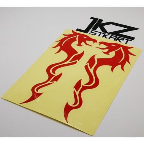 JKZ STKART A Pair of Symbol Dragon Vinyl Die Cut Stickers Decals 15 x 5 cm ATV Motor Bike Truck Helmet Decorated Stickers