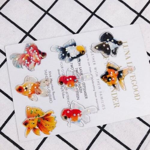 Vintage Guofeng Simulation Goldfish Resin Hairpin Pendant DIY Handmade Earrings Accessories Hairpin Mother Handmade 2pcs