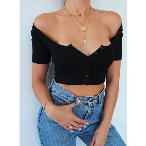 Autumn Sexy Women V-Neck Long Sleeved Cardigan Button Top Ladies Off Shoulder Cardigan