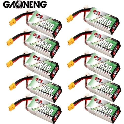 1-10PCS Gaoneng GNB 650mAh 7.4V 2S 70C/140C with XT30U-F Plug HV Lipo Battery for DYS FPV Racing Drone 4 Axis RC Drone Parts