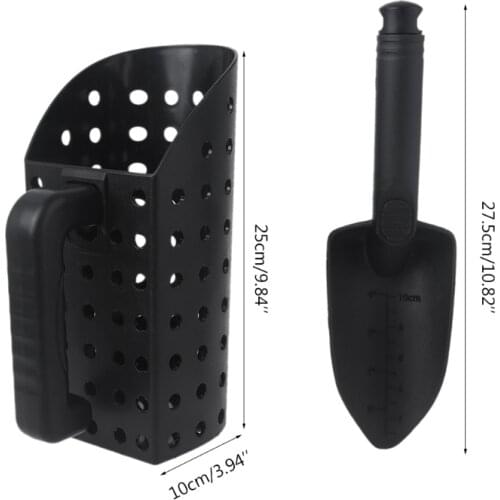 203F Lightweight Metal Detecting Sand Scoop Heavy Duty Stainless Steel Detector Shovel Beach Sand Scoop Shovel 1 Set