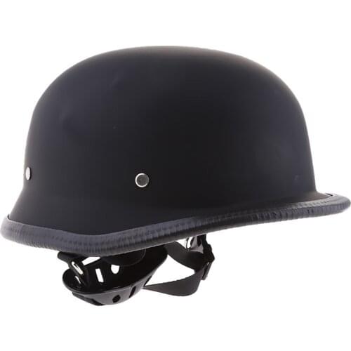 1 Piece Motorcycle Chopper Cruiser Biker Retro Half Face Helmet Matte Blk Dot FMVSS218 for motorcycle and scooter riders XL