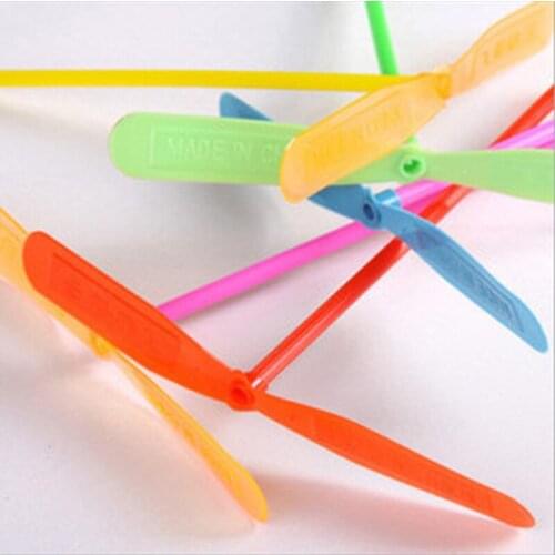 100pcs Novelty Plastic Bamboo Dragonfly Propeller Outdoor Flying Helicopter Toys for Kids Small Gift Party Favors for Children
