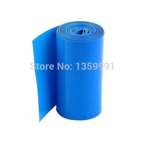 2Meters 85mm Width PVC Heat Shrink Wrap Tube Blue for 18650 Battery Pack
