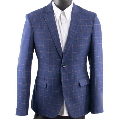 2021 Custom Suit For Men Dark Blue Checkered Blue Check Suit Tailor-Made Suits Men Dress Suit Pants, Fashion Costume Sur Mesure